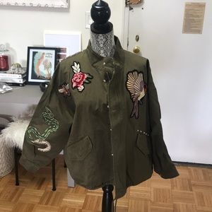Army Green Patch work HM thin jacket Sz M